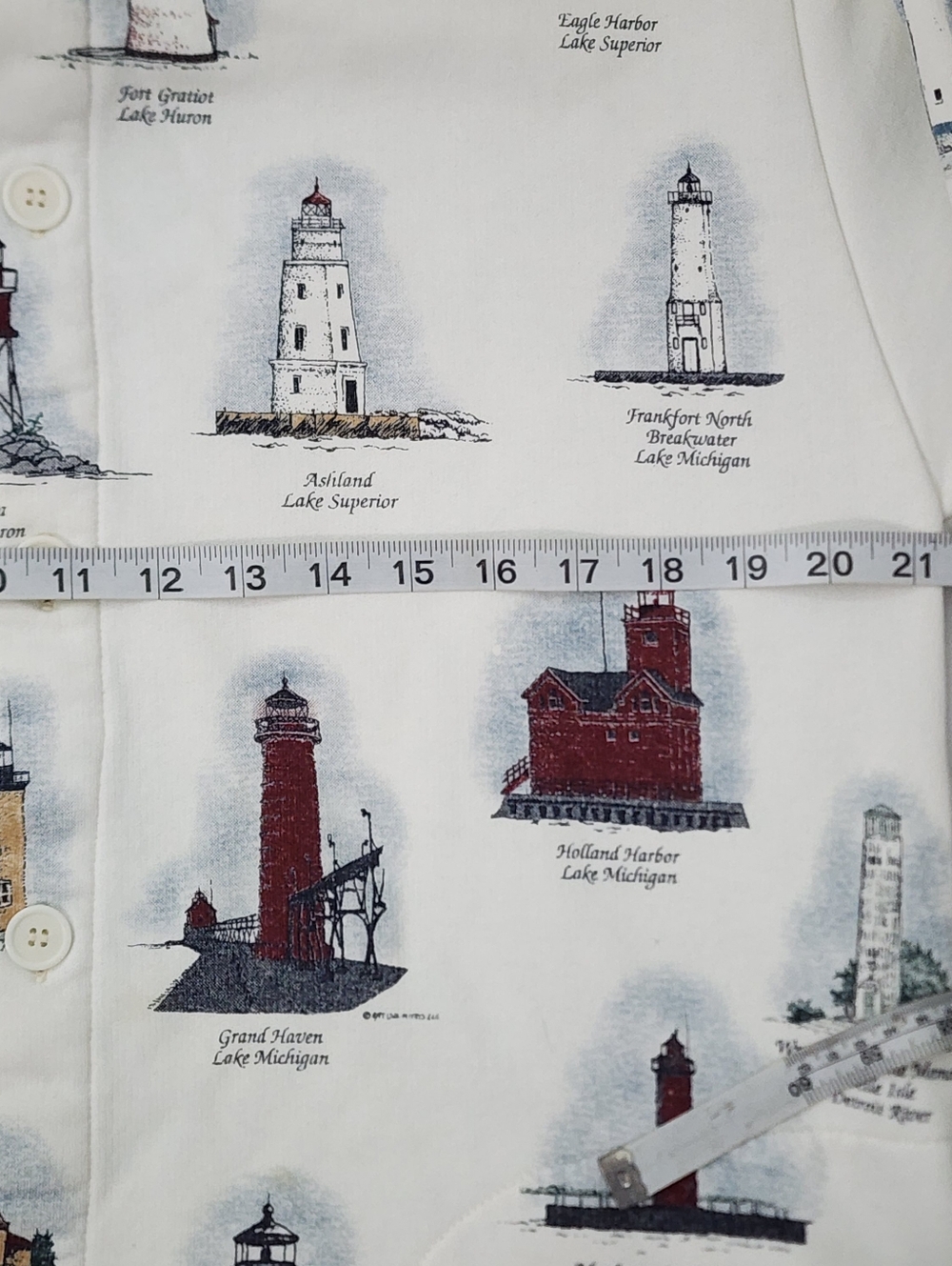 Vintage Art Unlimited Brand Lighthouse Graghic Cardigan Sweatshirt Size Large - Picture 6 of 12